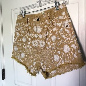 Free People Shorts - Free People High Waist Embroidered Shorts Free People Shorts - Free People High Waist Embroidered Shorts